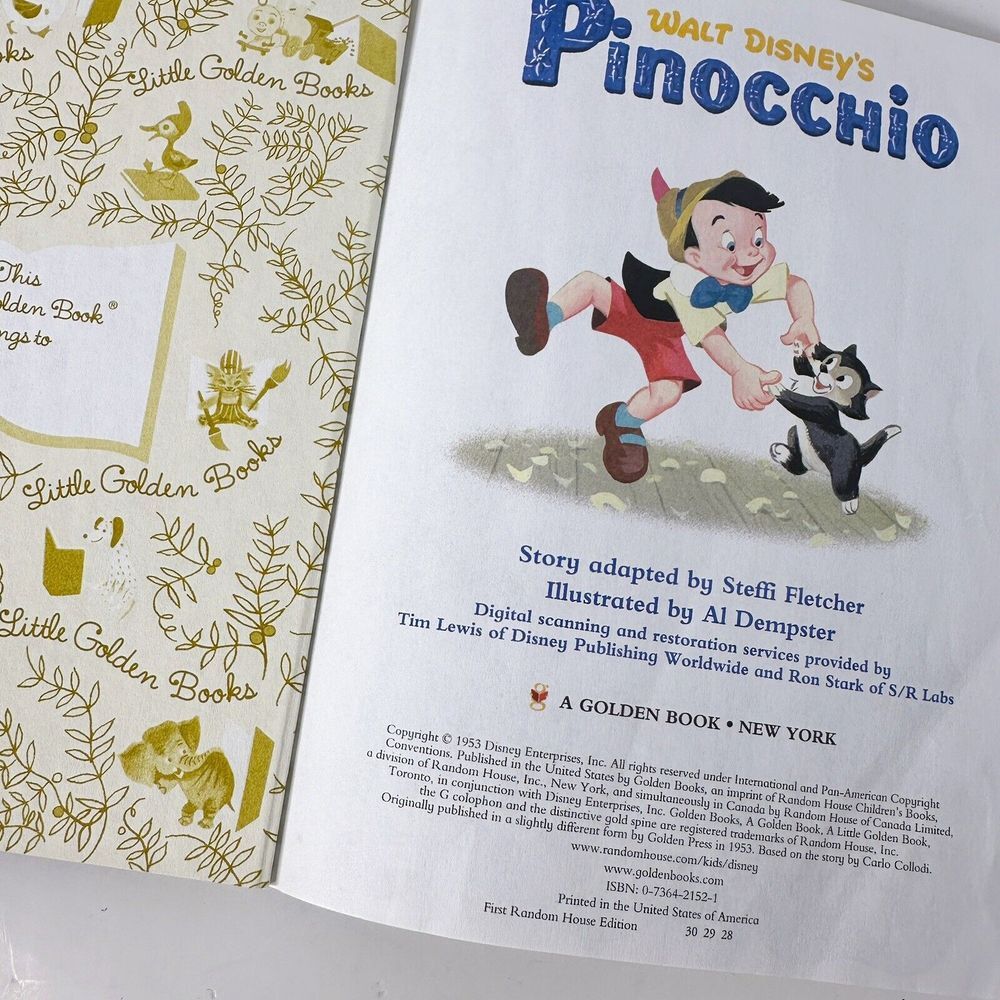 Vintage 1953 Walt Disney's Pinocchio A Little Golden Book - Picture 3 of 8